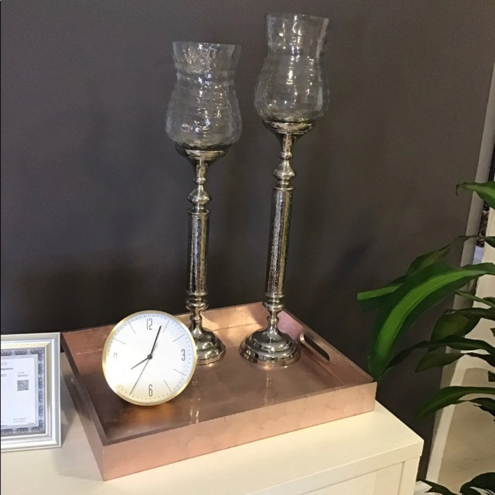 RoseGold Lacquer Wood Serving Tray